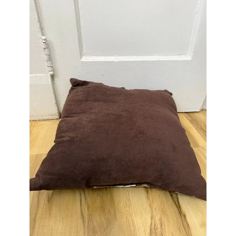Earth-Tone Geometric Tapestry Throw Pillow